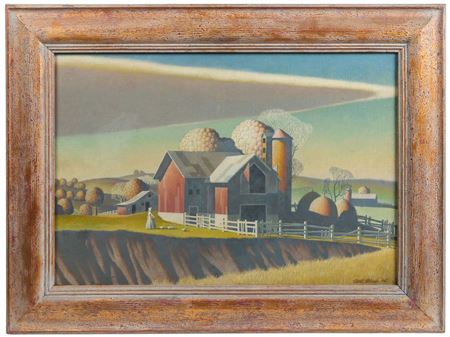 Midday on the Farm. 1945 by Walter Simpson Parke - Auction record, sale price, and art valuation. Compare with similar artists and explore comparable artworks.