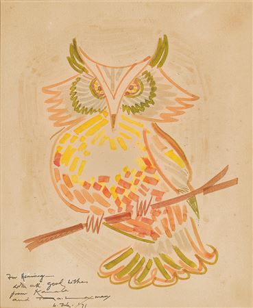 Owl by RK (Rasipuram Krishnaswamy) Laxman - Auction record, sale price, and art valuation. Compare with similar artists and explore comparable artworks.