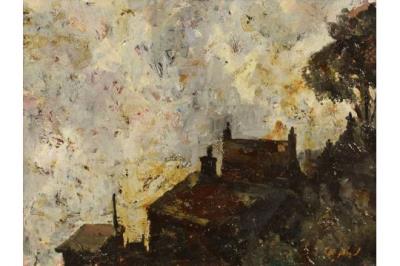 COTTAGES AND SHED BY MOW COP, STAFFORDSHIRE by Frederick J England - Auction record, sale price, and art valuation. Compare with similar artists and explore comparable artworks.