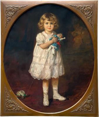 Portrait of a Little Girl with a Doll