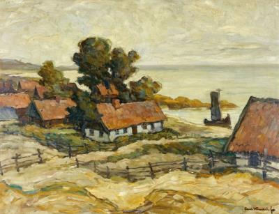 Baltic Sea landscape with fisher houses, probably near Nidden on the Curonian Spit