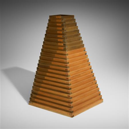 Red and Black Pyramid 277 (sculpture and drawing)
