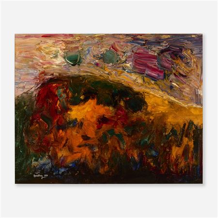 American Landscape with Golden Flowers