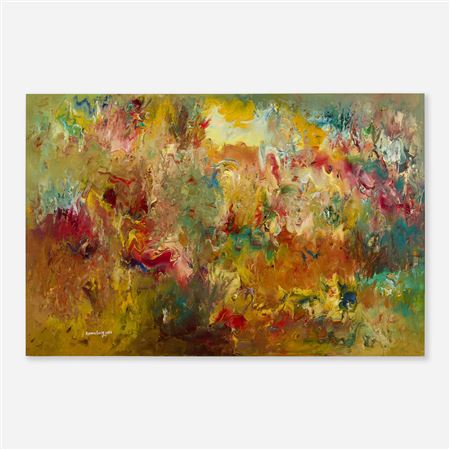 Sample artwork by Ralph Rosenborg (1913 - 1992), known for mod views-figure-face, non ob, mural - View similar artists and auction records