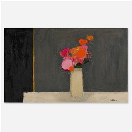 Bouquet au fond gris