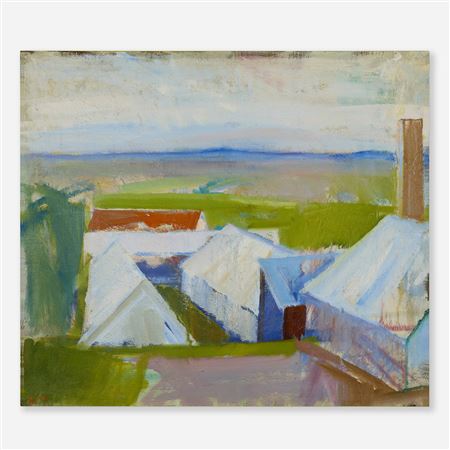 Rooftops of a Village by Per Lergaard - Auction record, sale price, and art valuation. Compare with similar artists and explore comparable artworks.