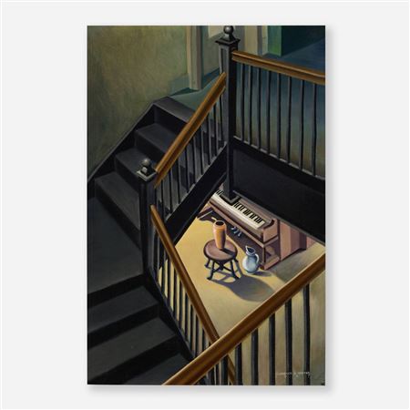 Stairwell at the Cleveland School of Art by Clarence Holbrook Carter - Auction record, sale price, and art valuation. Compare with similar artists and explore comparable artworks.