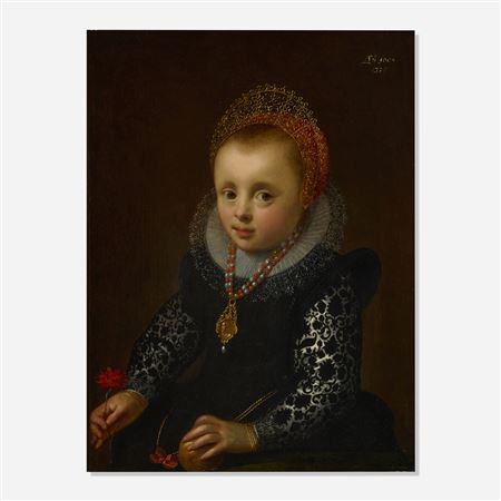Portrait of a Young Girl Holding a Carnation