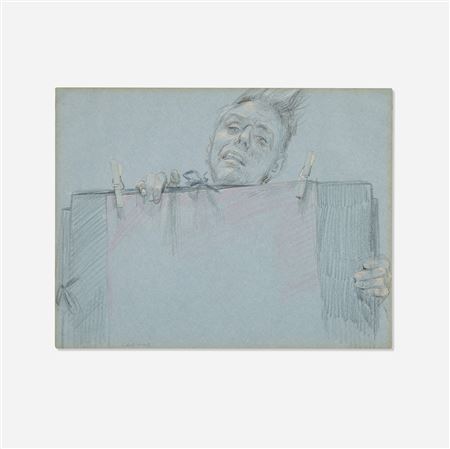 Self Portrait, Study for David and Goliath/Ralph McWilliams (Double-sided)