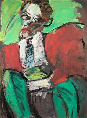 Man with red jacket