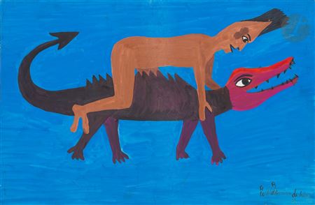 Man with crocodile, 1973