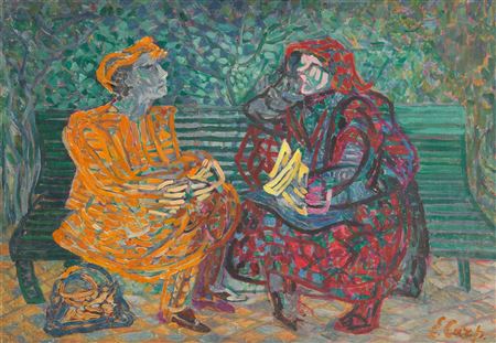 Two women on a bench