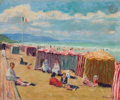 Lively beach at Deauville, 1924 by Paul Mascart - Auction record, sale price, and art valuation. Compare with similar artists and explore comparable artworks.