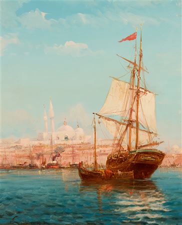 On the Bosphorus by Paul Savigny - Auction record, sale price, and art valuation. Compare with similar artists and explore comparable artworks.