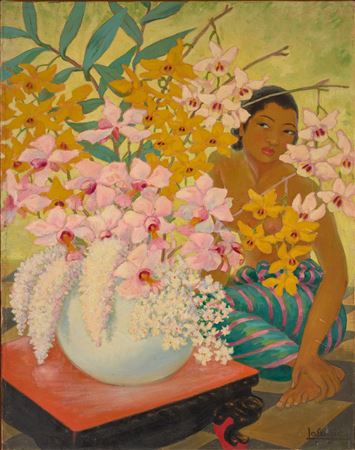 Siamoise et orchidées by Lea Lafugie - Auction record, sale price, and art valuation. Compare with similar artists and explore comparable artworks.