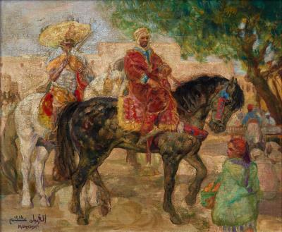 Men on Horseback Wearing Middle Eastern Dress