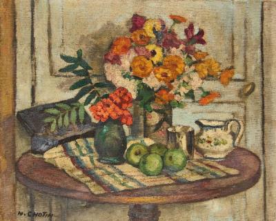Still Life with Flowers and Apples