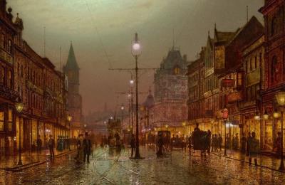 View of Briggate, Leeds at Night