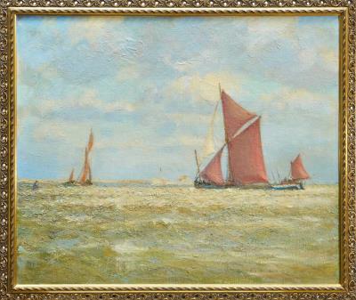 A Weather Going Tide, West Mersea by Frederick Bertrand Harnack - Auction record, sale price, and art valuation. Compare with similar artists and explore comparable artworks.