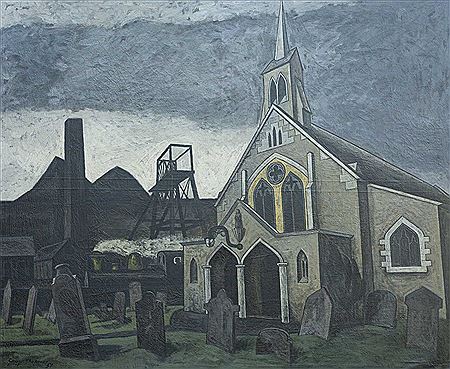 Sample artwork by George Chapman (1908 - 1993), known for realistic paintings of welsh valleys and coalmining areas - View similar artists and auction records