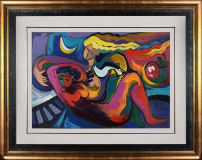 Women with Bird and Apple