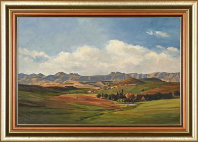 Drakensberg Landscape by Enslin Vorster - Auction record, sale price, and art valuation. Compare with similar artists and explore comparable artworks.