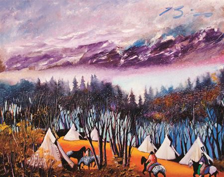 High Mountain Camp by Earl Biss Jr - Auction record, sale price, and art valuation. Compare with similar artists and explore comparable artworks.