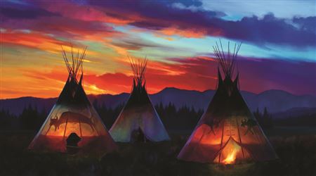 Sample artwork by Colt Idol (Born 1992), known for luminous wild animal, landscape, indians and bird painting - View similar artists and auction records