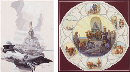 Set of two: A Cowboy's Dream; Congregational Church