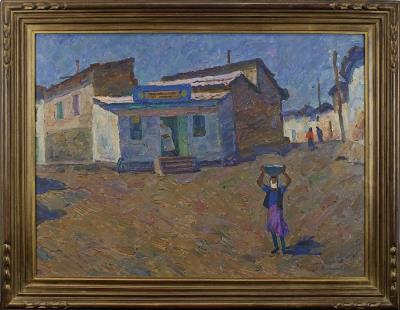 Houses of a Village with Figures