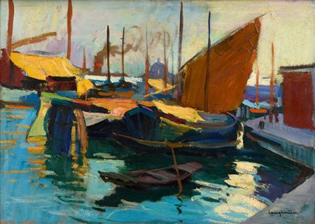 Barken am Zattere by Walter Langhammer - Auction record, sale price, and art valuation. Compare with similar artists and explore comparable artworks.