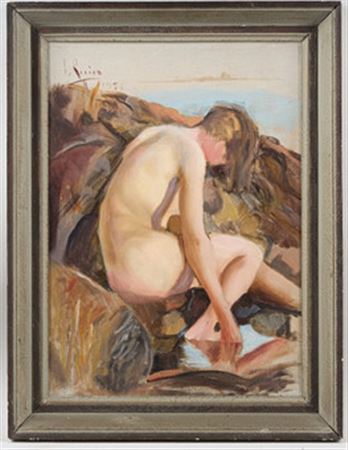 Girl on a beach cliff