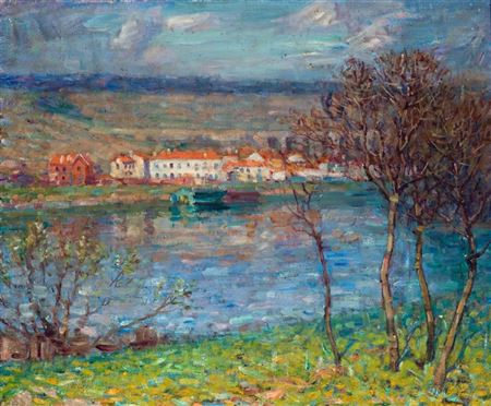 Vue de la Seine, Bougival View of the Seine, Bougival, Spring (1887)