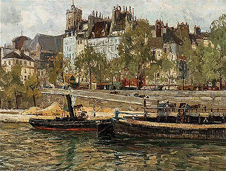 Loading the Barge (Paris) by John William Ashton - Auction record, sale price, and art valuation. Compare with similar artists and explore comparable artworks.