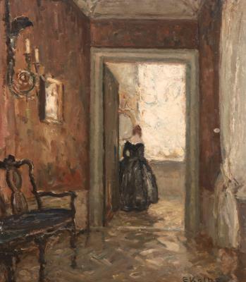 Interior with Woman in the Uphagen House Danzig by Ernst Kolbe - Auction record, sale price, and art valuation. Compare with similar artists and explore comparable artworks.