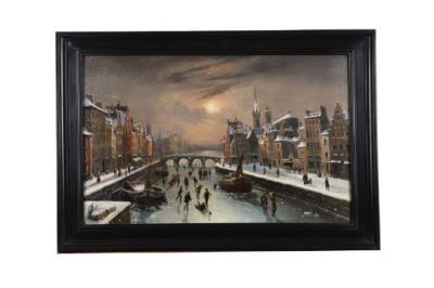 Sample artwork by Henry Van Wyk (1833 - 1899), known for paintings of water scenes with figures, equestrian and marine scenes - View similar artists and auction records