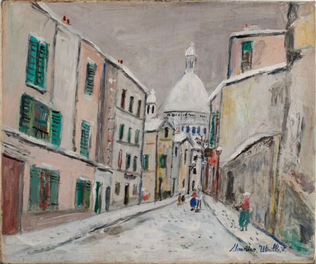 La rue Saint-Rustique sous la neige