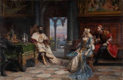 Othello Speaking to Desdemona About His Adventures