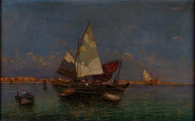 Sailing vessels off the coast of Venice