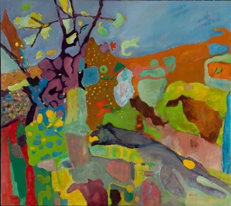 A bright fanciful abstract landscape