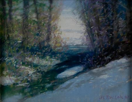 Winter Landscape with Path Through the Trees