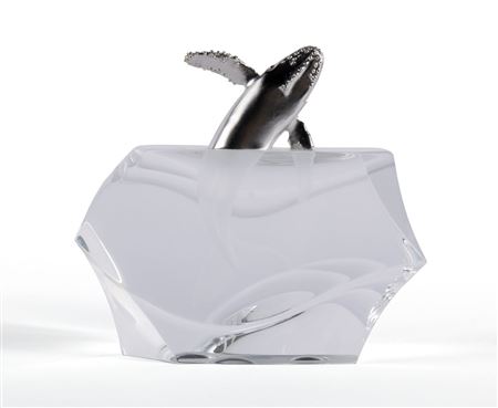 "HUMPBACK WHALE BREACHING" SCULPTURE