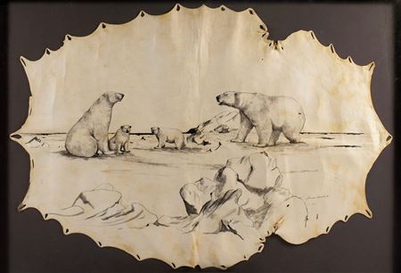 Untilted polar bears in landscape, 1966