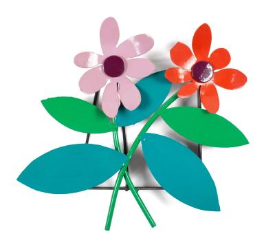Wall sculpture with two flowers