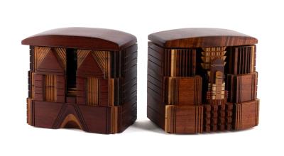 Two architectural jewelry boxes