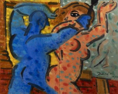 Sample artwork by Perico Pastor (Born 1953), known for painter and draftsman, illustrations in publications such as "harper's", "vogue", and "the new york times" - View similar artists and auction records