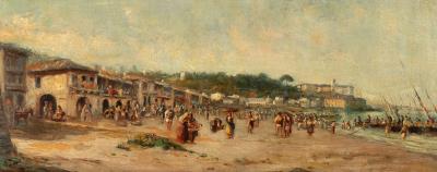 The Berbés of Vigo, sale of fish in the Ribera