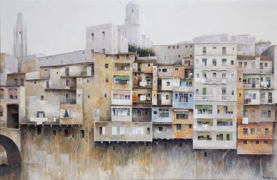 Sample artwork by Josep Maria Vayreda Canadell (1932 - 2001), known for personal realism, structured figuration based on an ordering of geometric forms - View similar artists and auction records