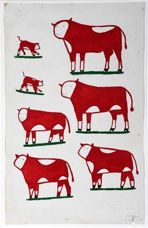 Sample artwork by Uncle Pete Drgac (1883 - 1976), known for folk art - View similar artists and auction records
