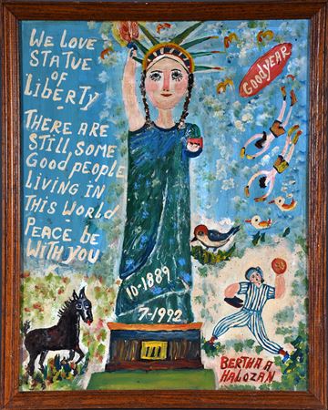 We Love Statue of Liberty by Bertha A Halozan - Auction record, sale price, and art valuation. Compare with similar artists and explore comparable artworks.